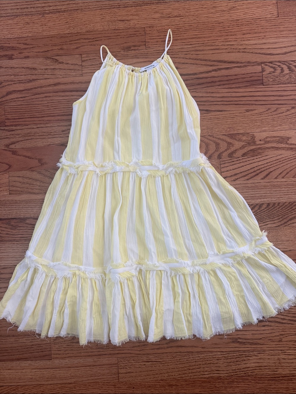 Girls Yellow and White Striped Sundress - Lightweight Tiered Dress, Nordstrom